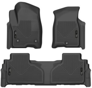 Chevrolet Suburban Floor Liners - Front + Rear - Husky Liners - WeatherBeater - Black - `21-`23